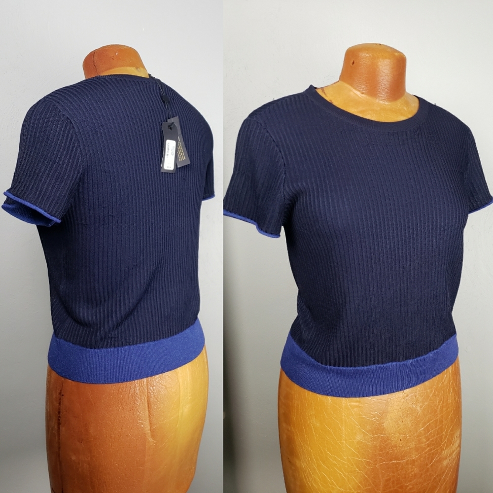NWT Rag & Bone navy blue Cora tee large